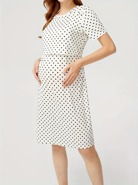 Maternity Polka Dot Breastfeeding Dress Summer Pregnancy Clothes