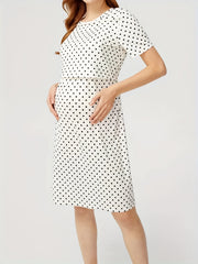 Maternity Polka Dot Breastfeeding Dress Summer Pregnancy Clothes