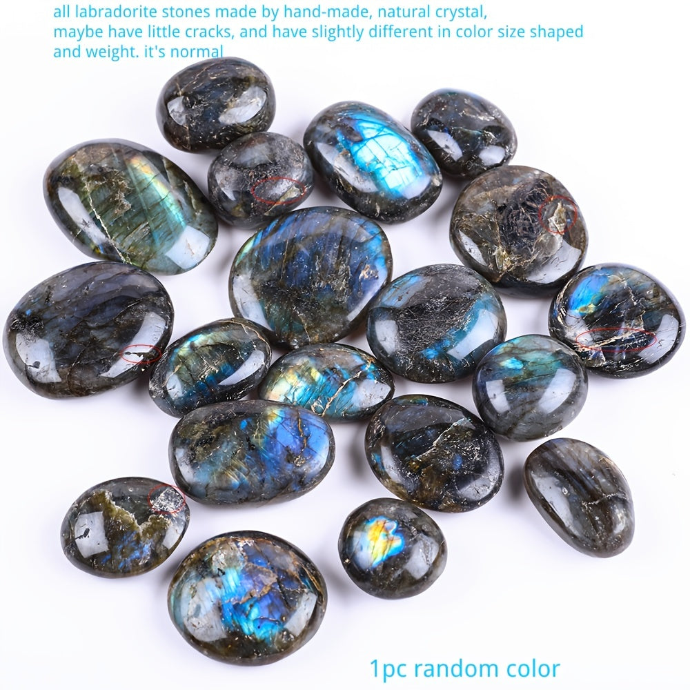 Labradorite Palm Stone Crystal Chakra Reiki Polished Healing Pocket Worry Stone