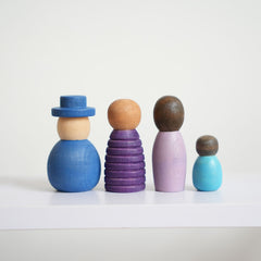 12pcs Wooden Rainbow Figurines Colorful Statues Decorative Items