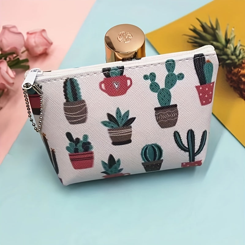 Cactus Coin Purs Zipper Small Wallet Key Bag Waterproof Durable
