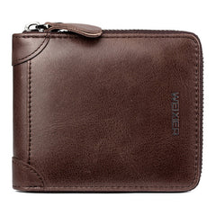 WEIXIER Men's Clutch Bag Retro Small Business Handbag Zipper Wallet