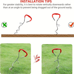 Heavy Duty Dog Stake Tie Out Cable with Spiral Stake