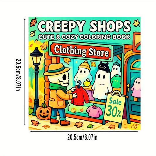 Horror Shops Adult Coloring Book: Festive and Daily Art Supplies