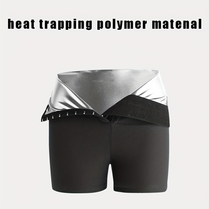 High Waisted Sauna Sweat Shorts for Women 3 Rows of 10 Buttons