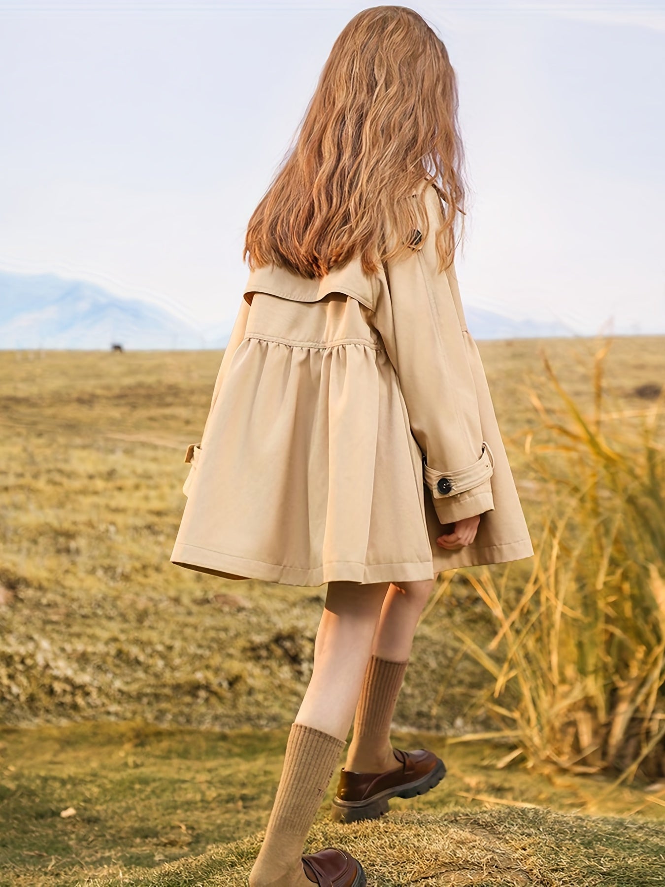 Casual Girls' Trench Jacket for Spring & Autumn