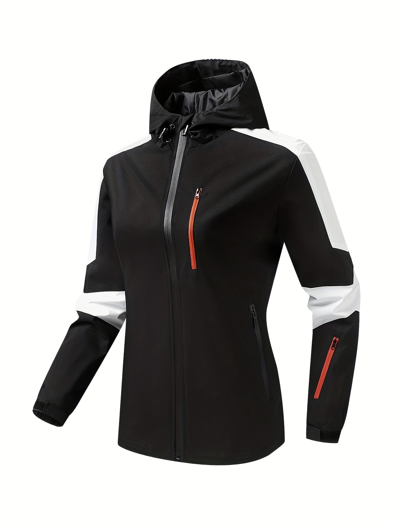 Women's Outdoor Block Sports Jacket Zipper Pockets Waterproof & Breathable