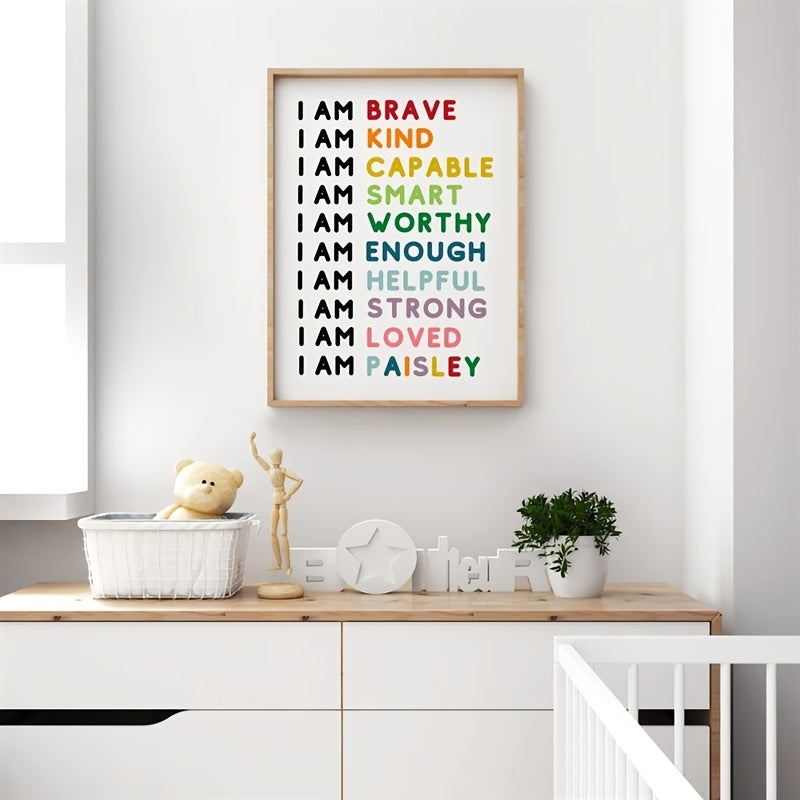 Boho Classroom Decor I Am Brave I Am Kind Personalised Art