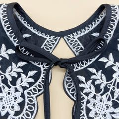 Embroidery Tie up Shoulder False Collar Classic Beauty Dickey Collar