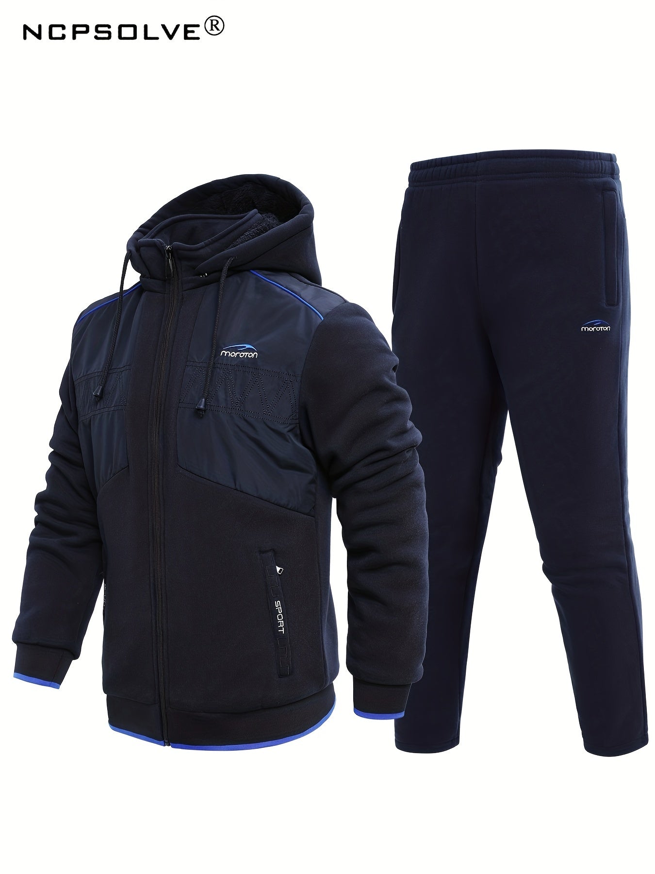 Men's Active Fleece Hooded Jacket & Pants Set
