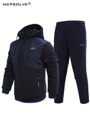 Men's Active Fleece Hooded Jacket & Pants Set