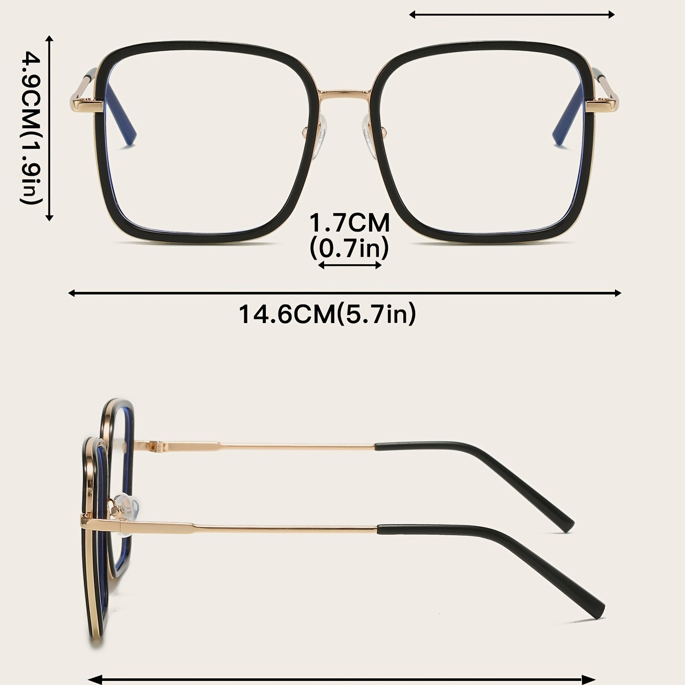 Unisex Light Blocking Glasses Clear Lens Student Eyeglasses Frame