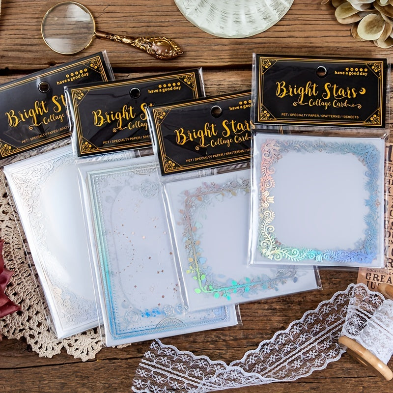 10pcs Scrapbooking Stamping Stickers DIY Decorative Backing Paper