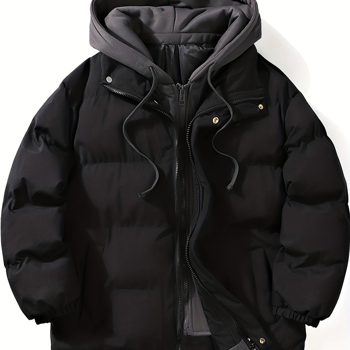 Men's 2 In 1 Casual Outdoor Sports Zip Padded Hooded Jacket