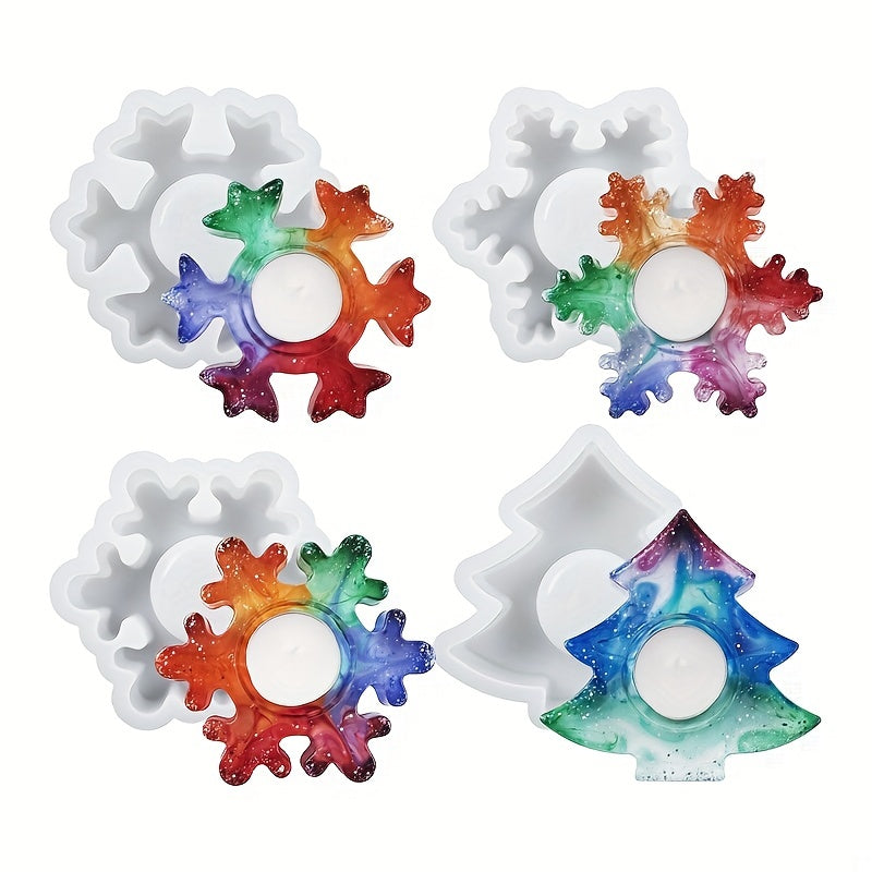 Snowflake Candle Holder Silicone Mold - DIY Christmas Decor