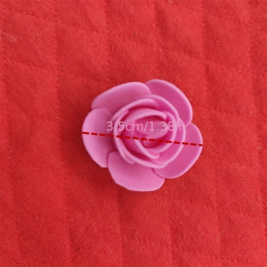 500pcs Mini Foam Rose Head 1.38in Artificial Rose Bear Flower