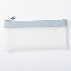 Transparent Frosted Pencil Case Zipper Cosmetic Storage Bag