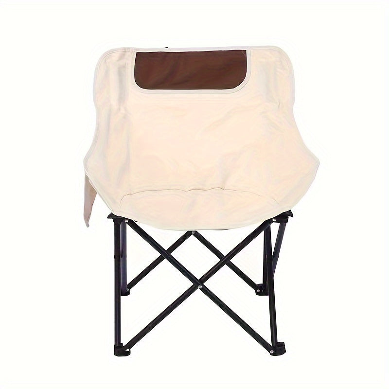 Portable Folding Camping Chair Outdoor Moon Chair With Storage Bag