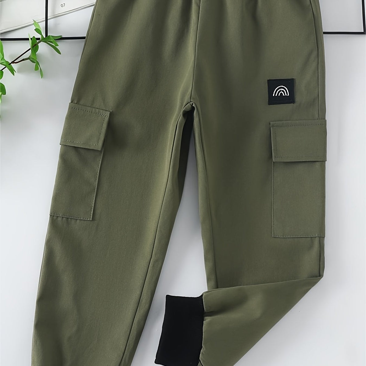 Boys Cargo Pants Elastic Waist Big Pockets Casual Kids Clothes