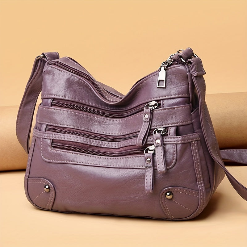 Faux Leather Shoulder Bag Crossbody Bag Casual Solid Women's Purses