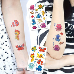 Glittering Ocean Sea Animals Temporary Tattoos Waterproof Lasting 2 5 Days