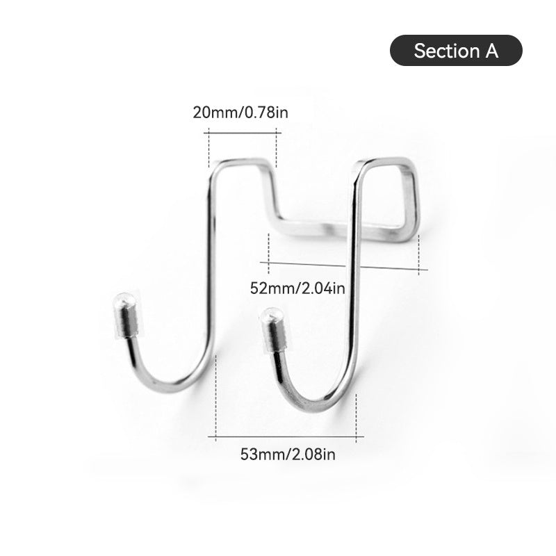 304 Stainless Steel Double S Hook Over The Door Drawer Cabinet Hook