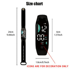 3pcs Student Sports Watches with Touchscreen 24H Digital Display PVC Strap