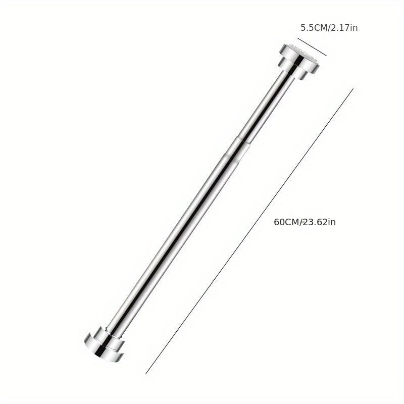 Adjustable Stainless Tension Shower Curtain Rod Bathroom Anti Slip Rod