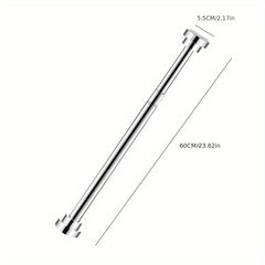 Adjustable Stainless Tension Shower Curtain Rod Bathroom Anti Slip Rod