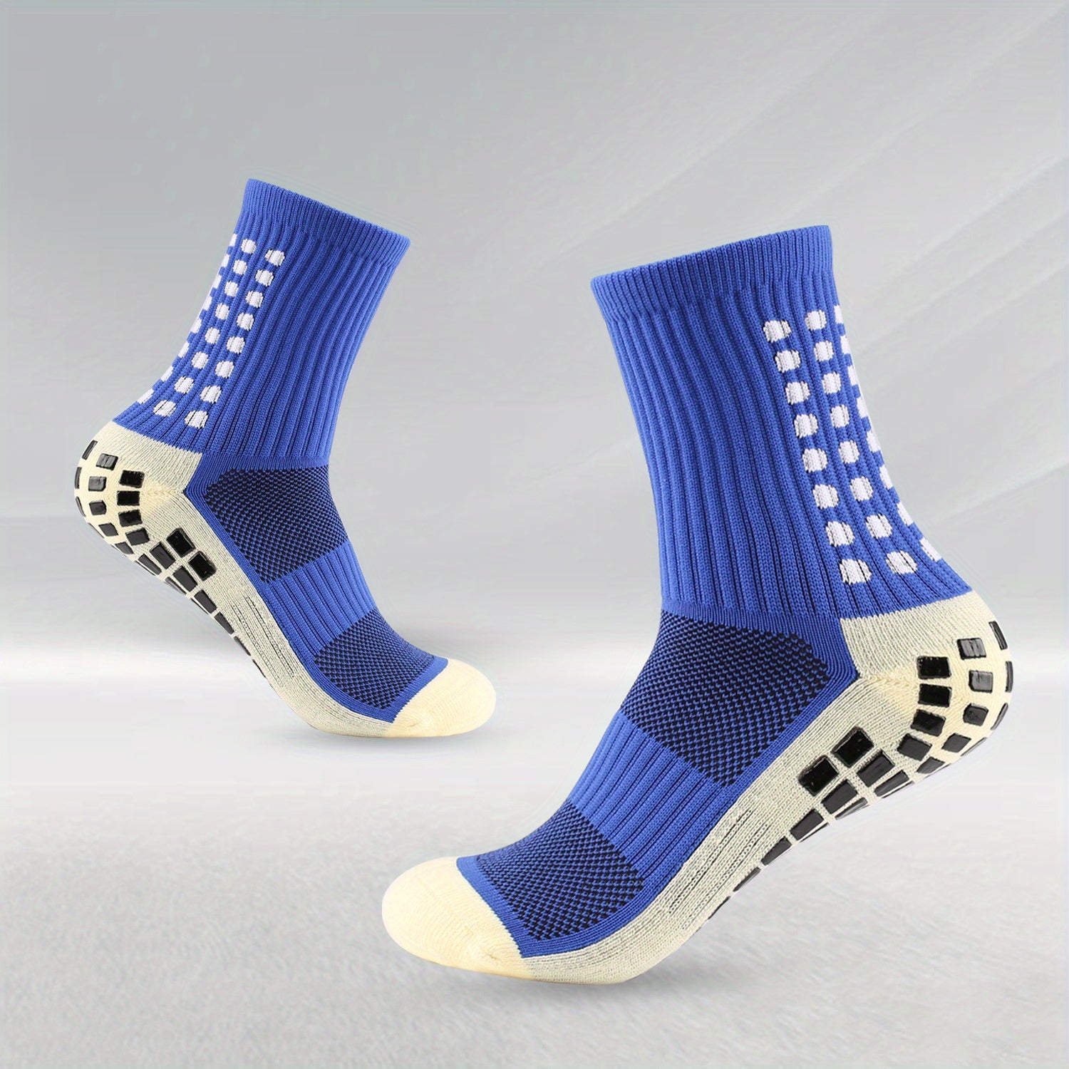 Men's Soccer Non-Slip Crew Socks Thickened Grip Football Socks