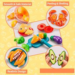 Kids Simulation Chopping Basket Bucket Cooking Toy