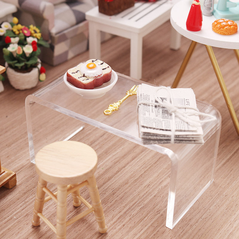 Acrylic Small Table for Dollhouse Decoration
