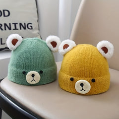 Children's Thickened Warm Bear Hats with Ear Protectors for Baby