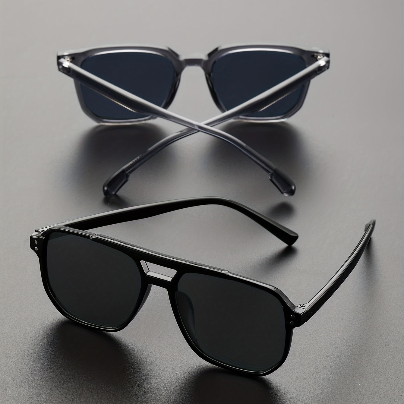 Men's Classic Square Sunglasses with Glasses Case