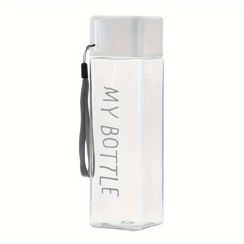 500ml Reusable Square Plastic Water Cup Lightweight Clear Bottle