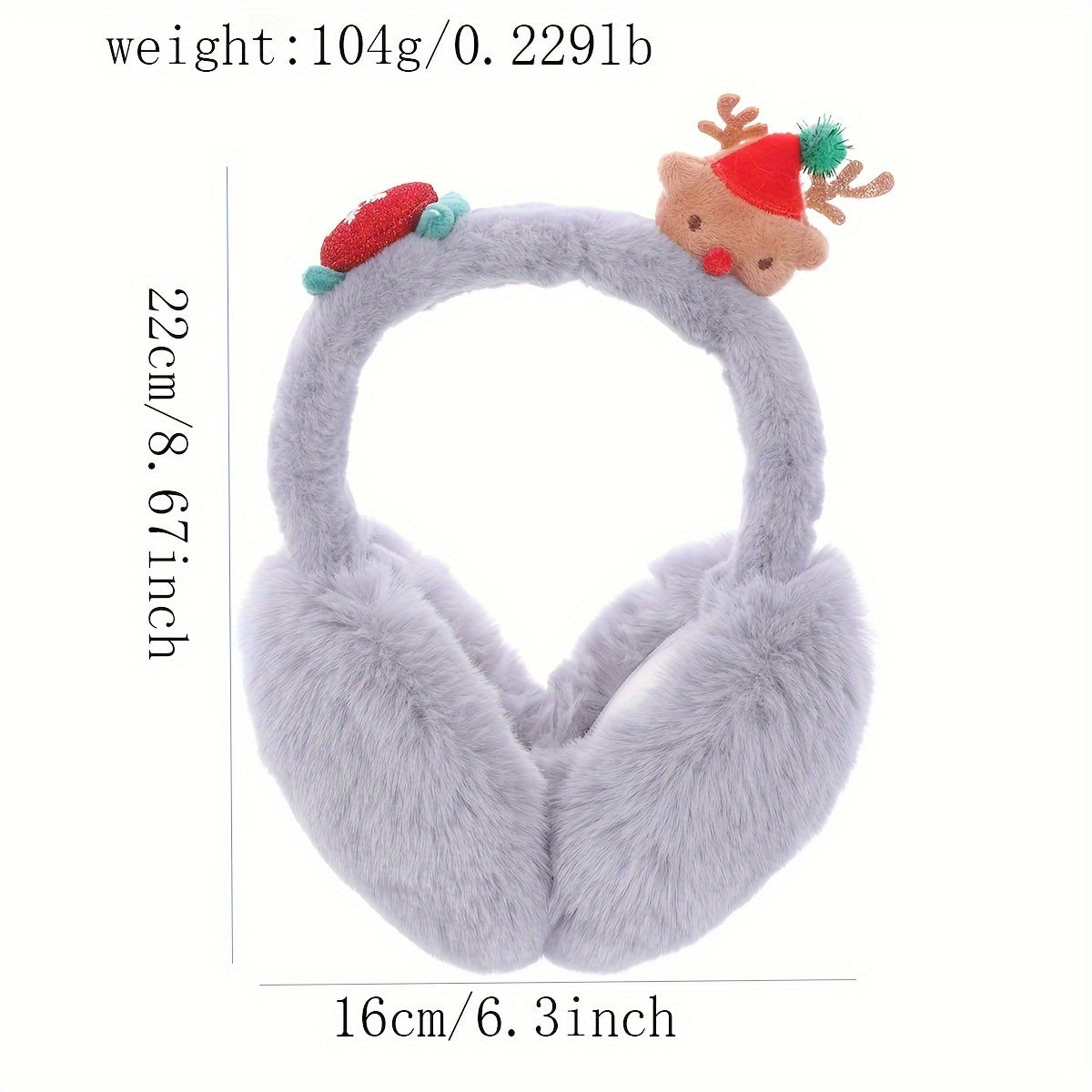 Christmas Bear Plush Earmuffs Polyester Knitted Animal Theme
