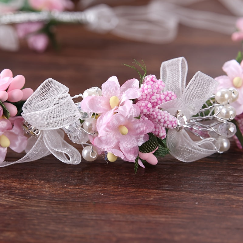 Flower Leaf Bridal Headband Tiara For Women Bride Party Wedding