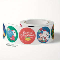 500pcs Christmas Decorative Gift Stickers - 8 Patterns Self-adhesive Labels