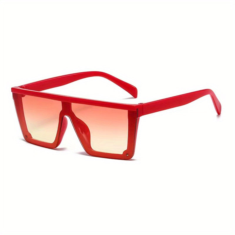 Gradient Square Sunglasses Windproof Big Frame Flat Sunglasses