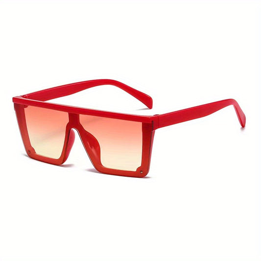 Gradient Square Sunglasses Windproof Big Frame Flat Sunglasses