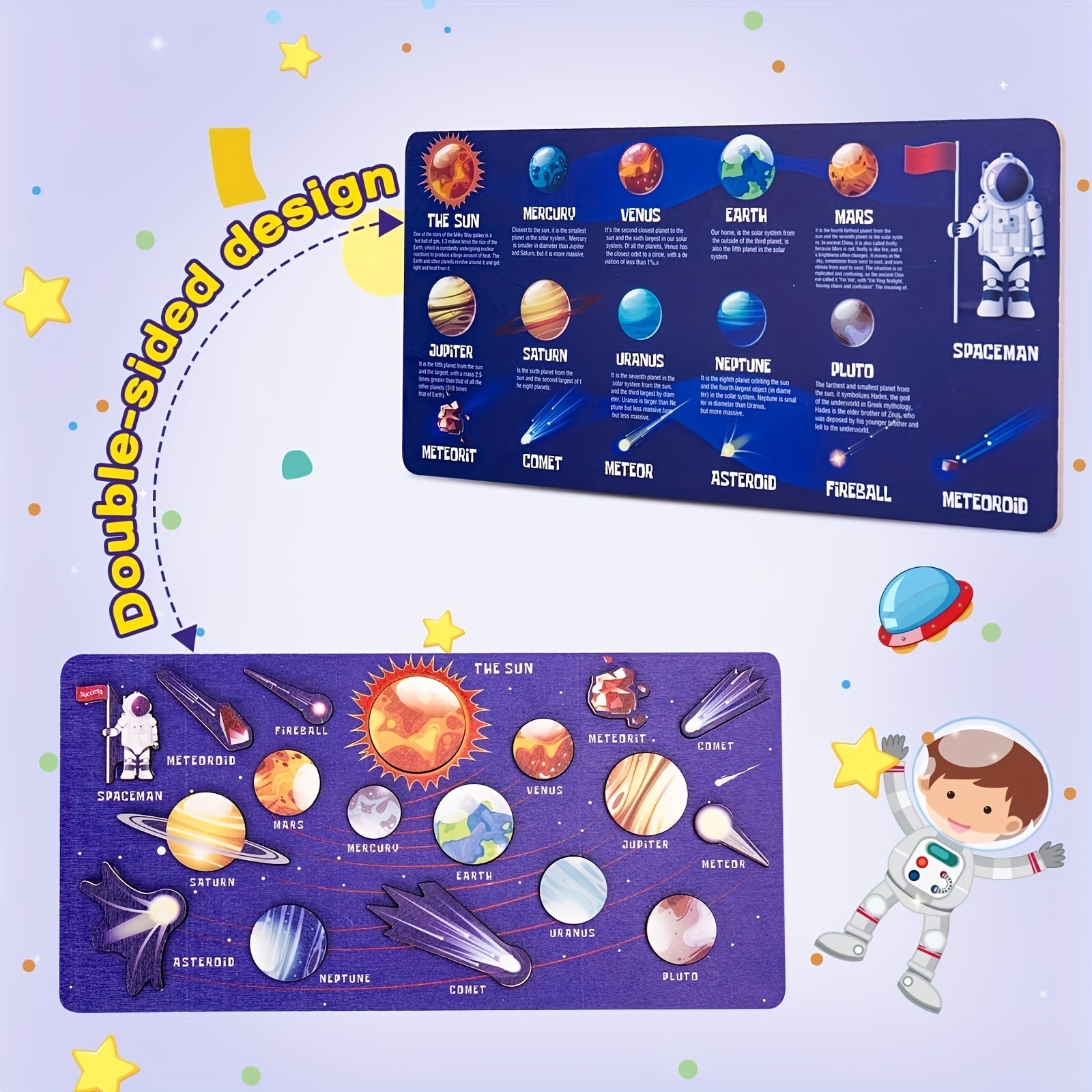 Solar System 8 Planet Puzzle Matching Board for Kids