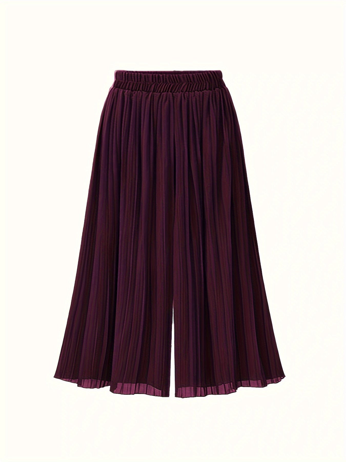  Wide Leg Trousers Elastic High Rise Pleated