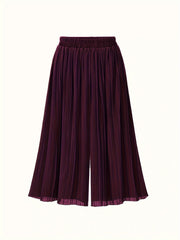  Wide Leg Trousers Elastic High Rise Pleated