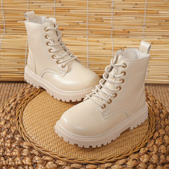 Stylish Girls' High Top Leather Combat Boots for Fall Winter