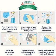 Christmas Snowflake Window Sticker Santa Reindeer Decal Decoration