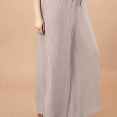  Colorblock Drawstring Wide Leg Trousers