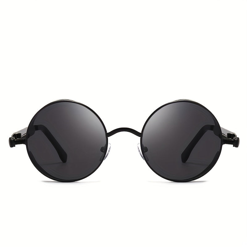 Y2K Steampunk Round Mirrored Sunglasses UV400