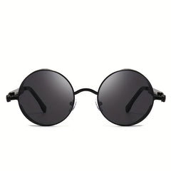 Y2K Steampunk Round Mirrored Sunglasses UV400
