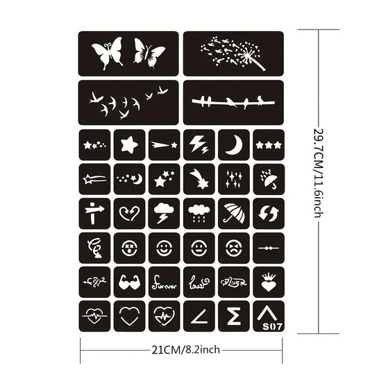 Geometric Animal Word Tattoo Stencil & Dye Paste Set