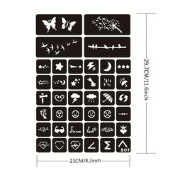 Geometric Animal Word Tattoo Stencil & Dye Paste Set